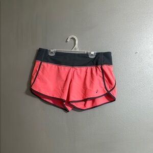 Asics Pink and Black Athletic Shorts Lightweight Moisture-Wicking